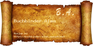 Buchbinder Alma névjegykártya